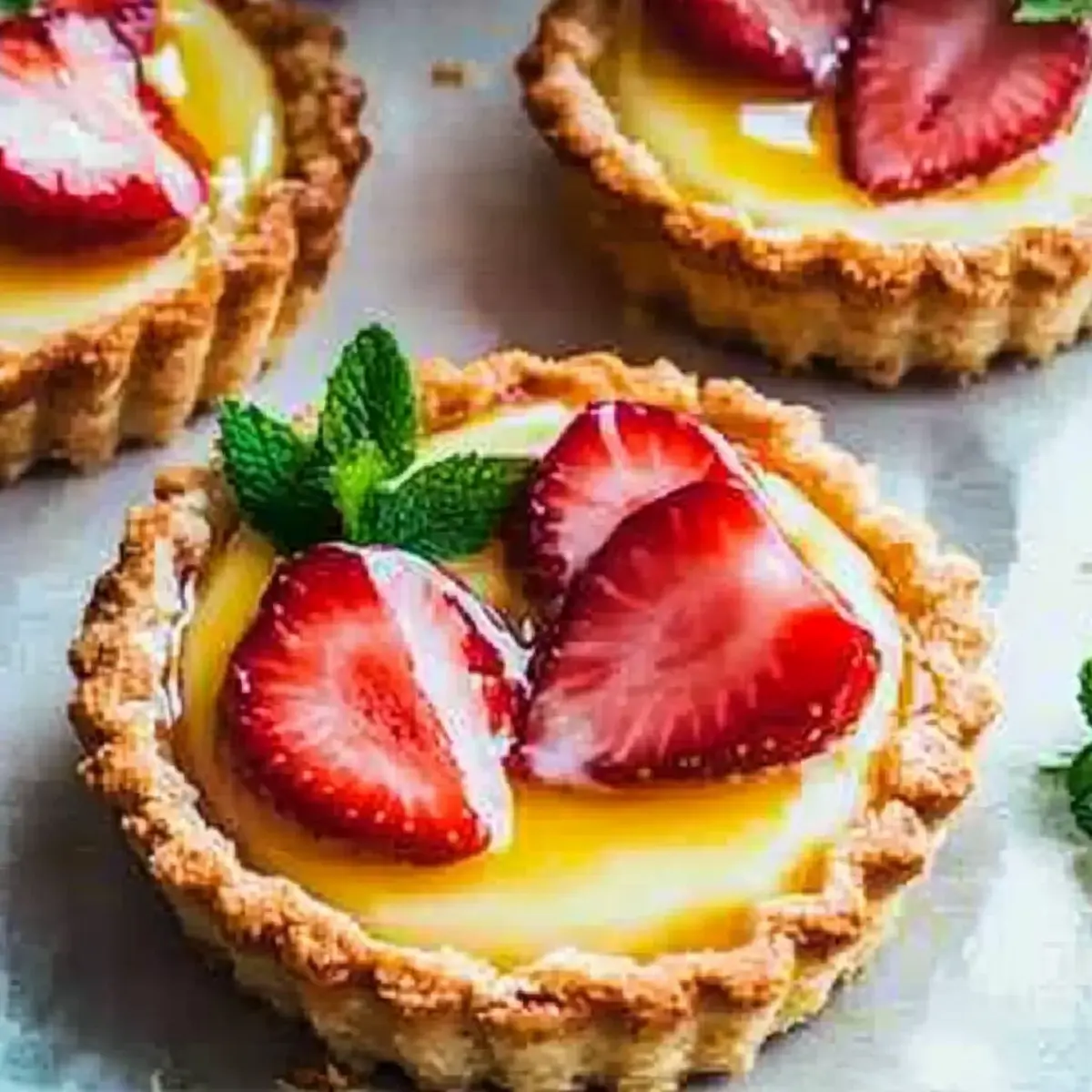 Strawberry Honey Custard Tarts & Lemon Curd