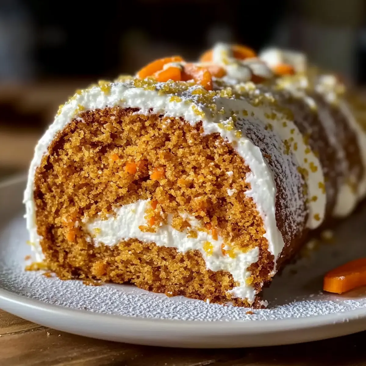 Carrot Cake Roll with Cream Cheese Frosting