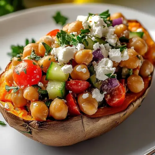 Mediterranean Stuffed Sweet Potatoes