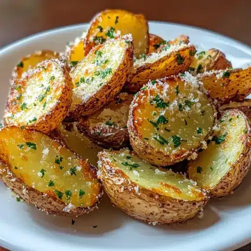 Air Fryer Baked Garlic Parmesan Potatoes