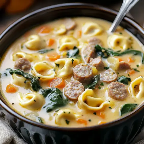 Creamy Sausage & Tortellini Soup