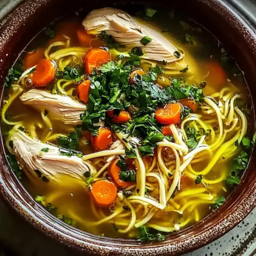 Healing Ginger Garlic Chicken Noodle Soup