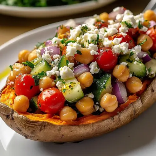 Mediterranean Stuffed Sweet Potatoes