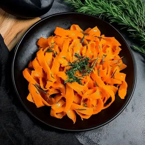 Carrot Ribbons with Rosemary Butter Sauce