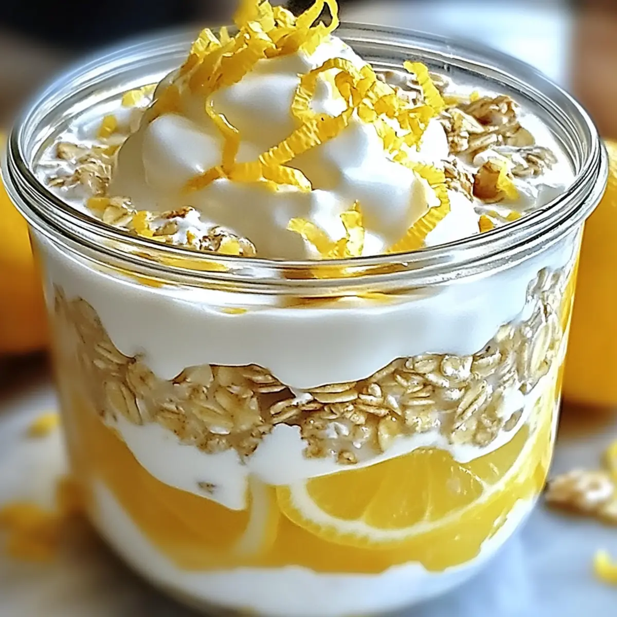 Zesty Lemon Cheesecake Overnight Oats