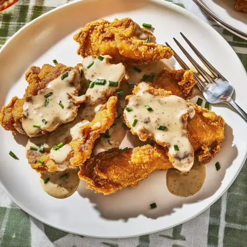 Chicken-Fried Mushrooms & Gravy