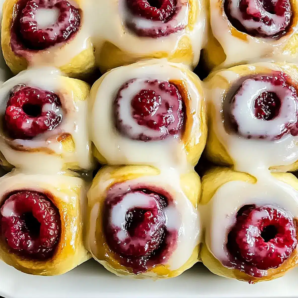 Raspberry Cinnamon Rolls with Lemon Glaze
