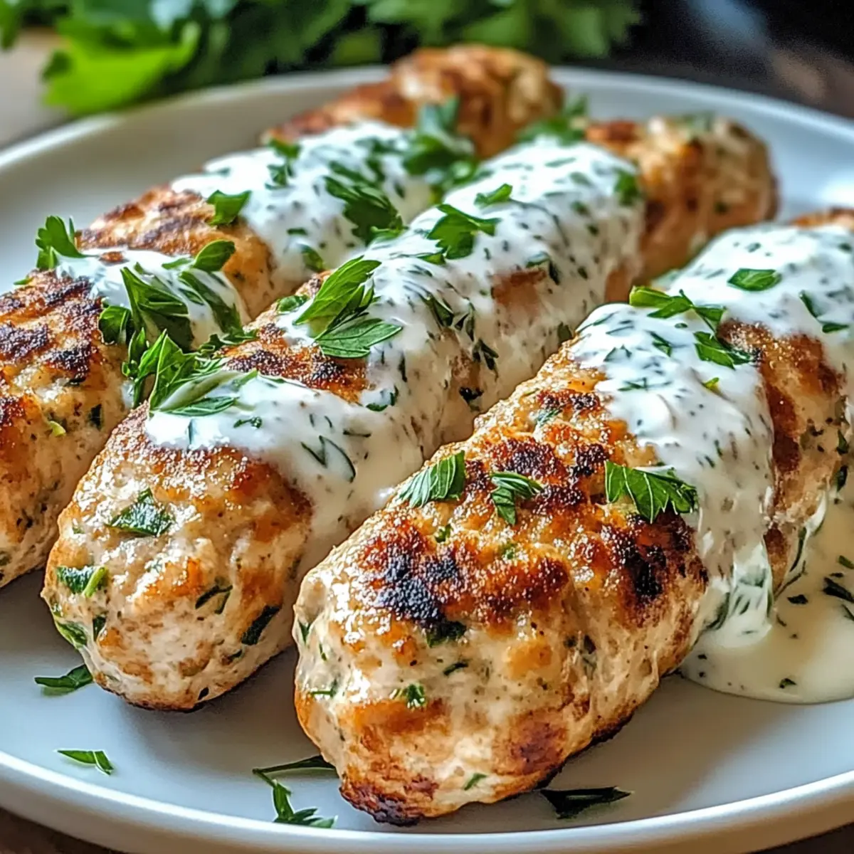 Chicken Kofta with Garlic Yogurt Sauce
