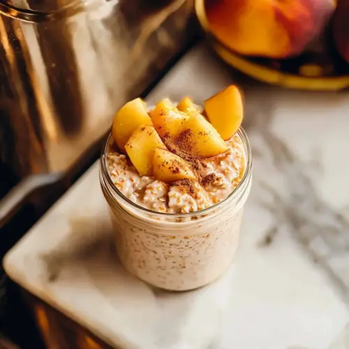 Peach Cobbler Overnight Oats