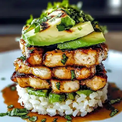 Honey Lime Chicken & Avocado Rice Stack