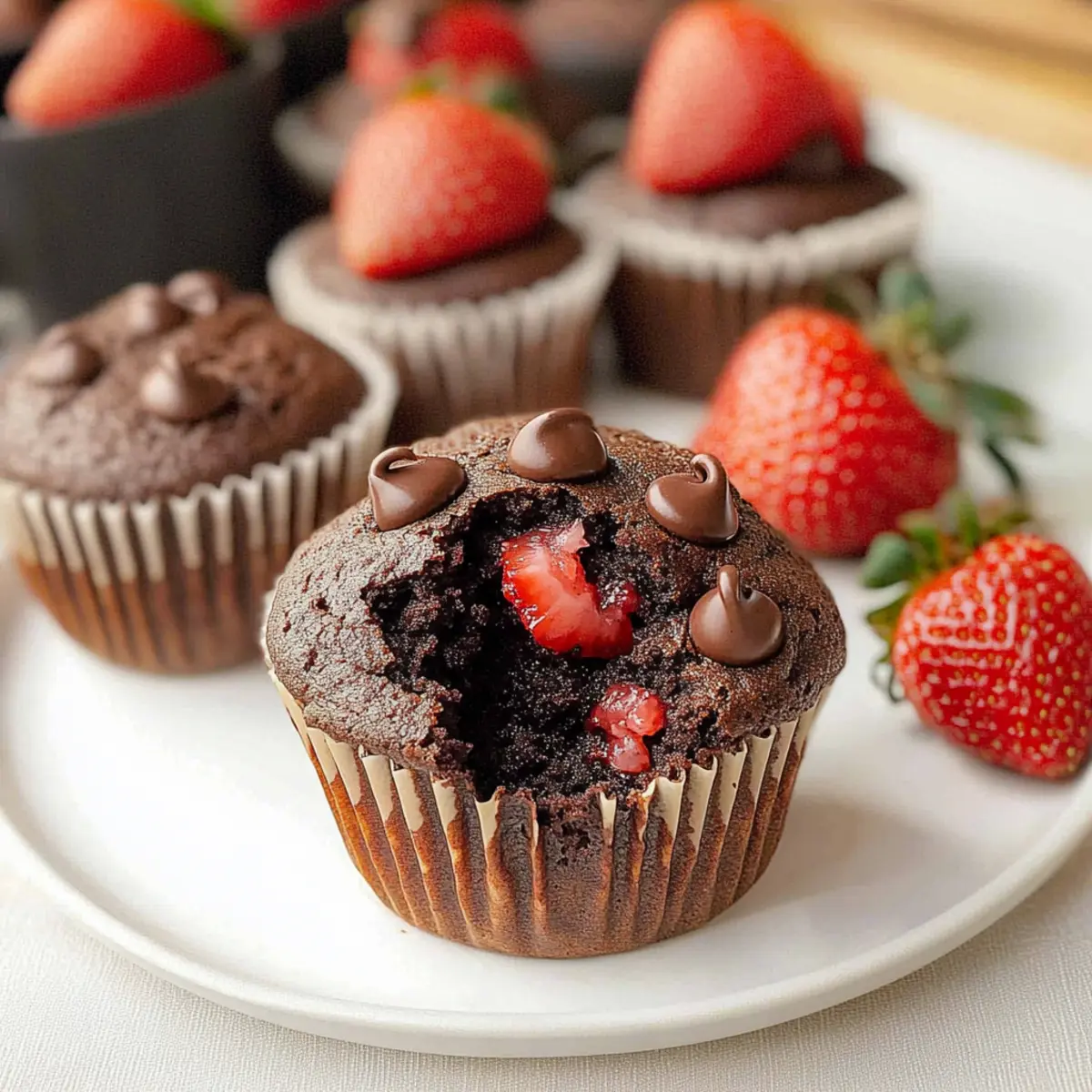 Double Chocolate Strawberry Muffins