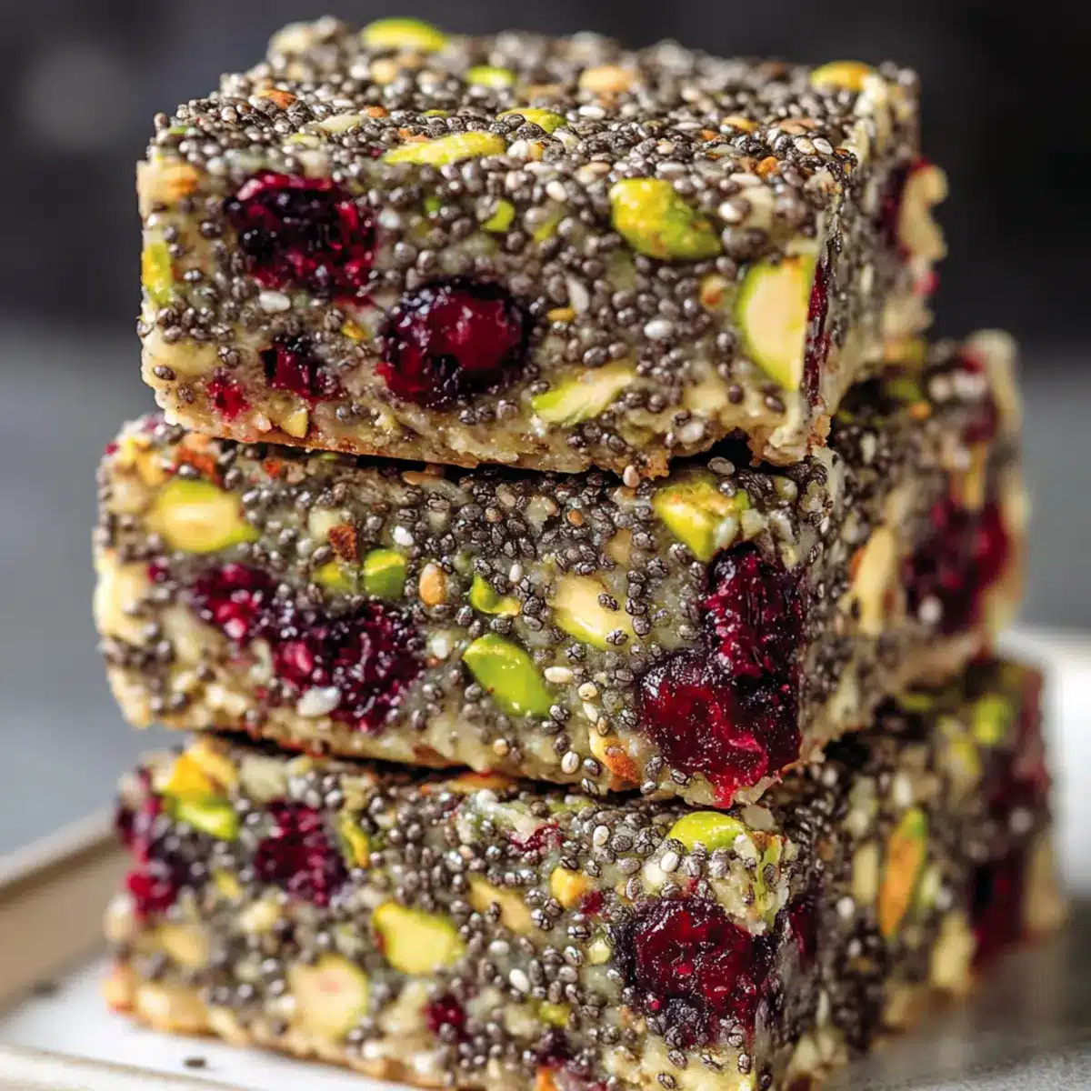 Pistachio Cranberry Chia Bars