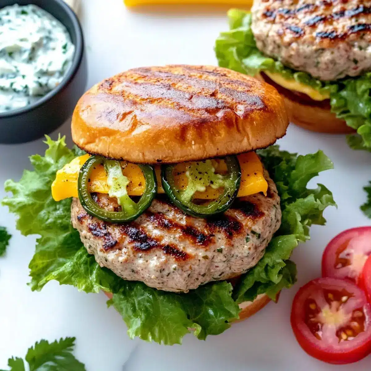 Jalapeño Cheddar Turkey Burgers