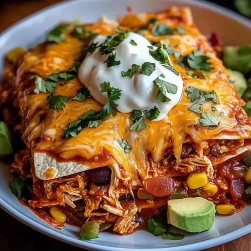 Shredded Chicken Enchilada Casserole