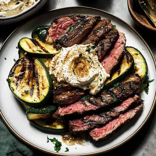Grilled Steak and Zucchini