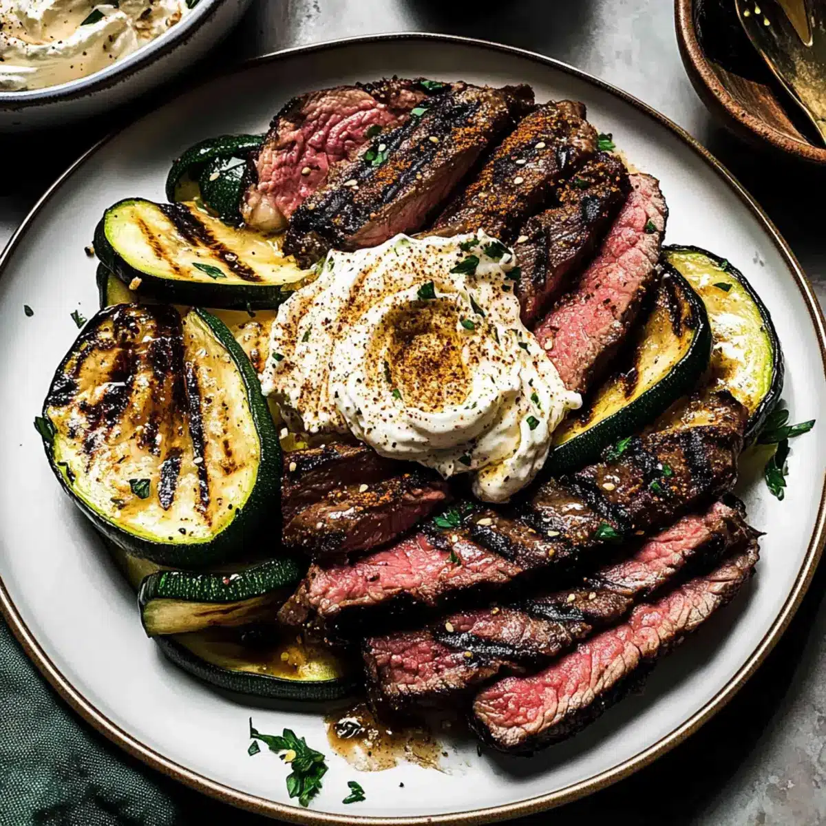 Grilled Steak and Zucchini