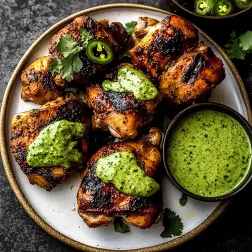 Peruvian Chicken with Green Sauce