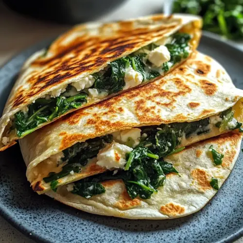 Spinach and Feta Quesadillas