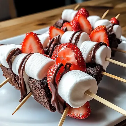Sweet Strawberry Brownie Kabobs