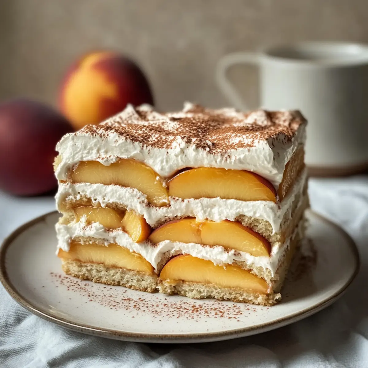 Peach and Cream Summer Tiramisu Recipe