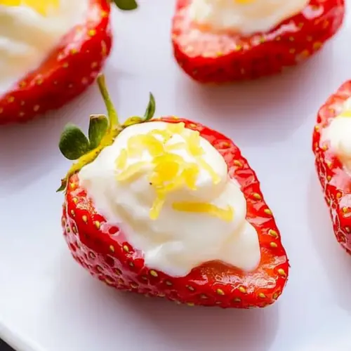 Lemon Cheesecake Stuffed Strawberries